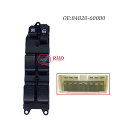 Power Window Master Control Switch Front Right Compatible for Toyota Landcruiser Prado Hilux Camry Echo 1996-2005 RHD OE 84820-60080 ABS