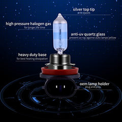 H11 100w Halogen Xenon Headlight Replacement 2x Light Bulb Lamp 6000K White
