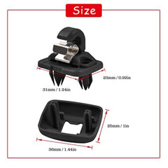 2X Q5 Sun Visor Clip Replacement Compatible with Audi, Sunvisor Inner Clips for A1 A3 A4 A5 A6 Q3 Q5 S3 S4 S5 TT, ABS Construction Interior Sunscreen Holder Hook, OEM #8U0857562A (Black)