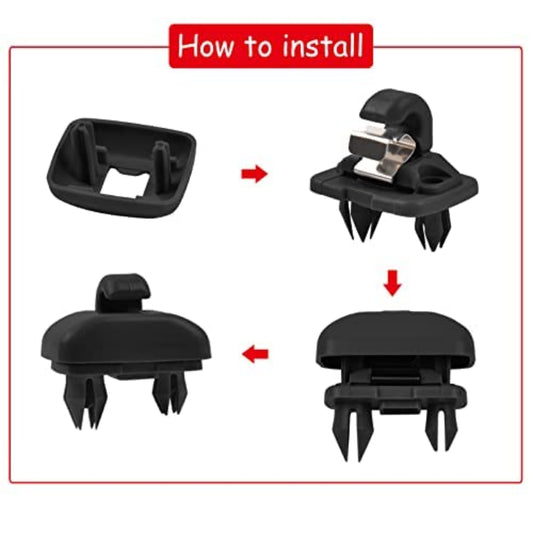 2015 Q5 Sun Visor Clip Replacement Compatible with Audi, Sunvisor Inner Clips for A1 A3 A4 A5 A6 Q3 Q5 S3 S4 S5 TT, ABS Construction Interior Sunscreen Holder Hook, OEM #8U0857562A (Black)