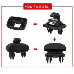 2X Q5 Sun Visor Clip Replacement Compatible with Audi, Sunvisor Inner Clips for A1 A3 A4 A5 A6 Q3 Q5 S3 S4 S5 TT, ABS Construction Interior Sunscreen Holder Hook, OEM #8U0857562A (Black)