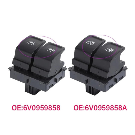 Car Power Window Switch Button 6V0959858 6V0959858A Compatible with VW Skoda Rapid Seat Toledo 2013-2015(6V0959858A)