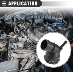 Motoforti Upper Radiator Coolant Hose Connector, for Volkswagen Eos 2009-2016, Plastic, 3C0122291D, Black