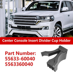Cup Holder Insert Divider for Toyota Land Cruiser 2008-2021 Center Console Drink Cup Holder Insert Divider Replacement 55633-60040 1Pcs Black